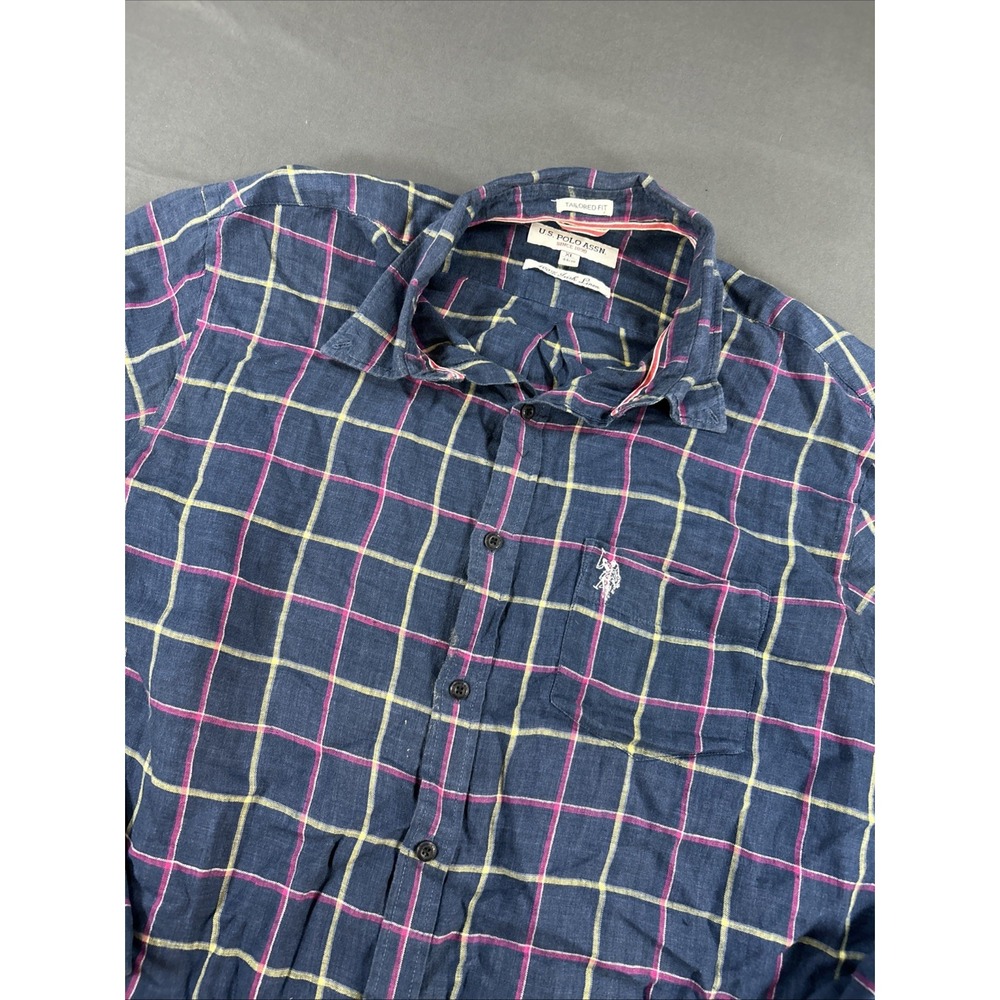 navy blue plaid button-down shirt from U.S. Polo Assn XL